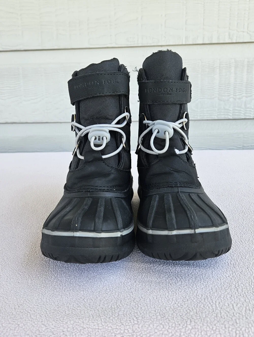 London Fog Oxford Snow Winter Boot Toddler SZ 13 Black Waterproof Hook & Loop